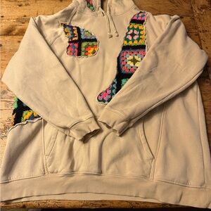 Colorful Crochet Patch Hoodie